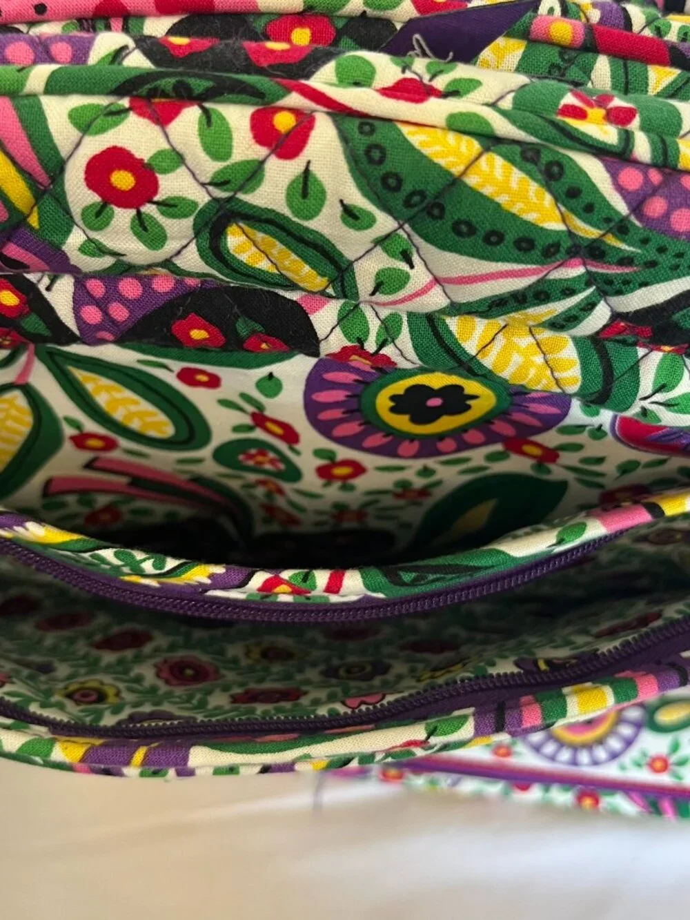 Vera Bradley Laptop Bag Crossbody School Travel Carry-on Viva La Vera purple